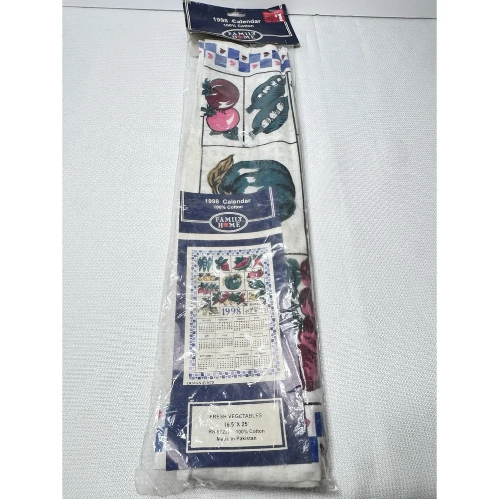 NOS Family Home 1998 Hanging Calendar Fresh Vegetables Scene